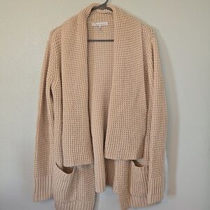 French Connection | Tan Knit Sweater Cardigan Size Large
